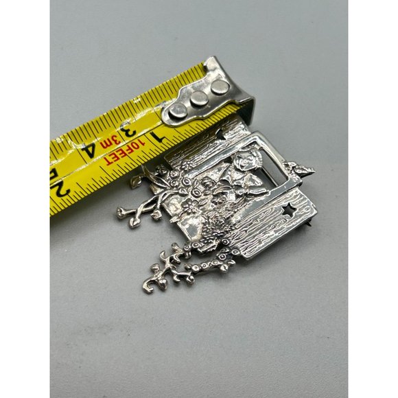 Meink 925 Signed Handcrafted Sterling Silver Pin Plant Lady On Her Window - Picture 5 of 6
